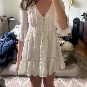 Princess Polly White Graduation Button-Down Dress